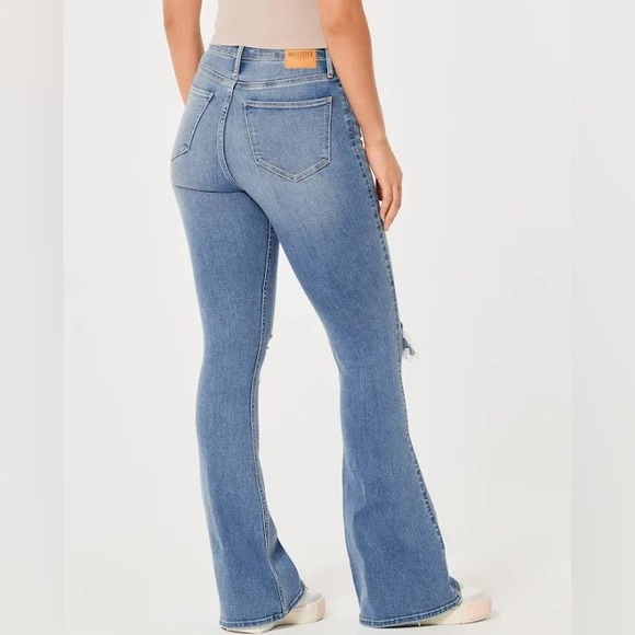 HIGH-RISE RIPPED MEDIUM WASH VINTAGE FLARE JEANS - Picture 6 of 6